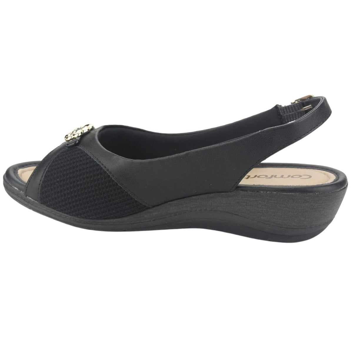 Sandalia Comfortflex Mujer 2396452 Negro Casual Sandalias Planas Comfortflex 