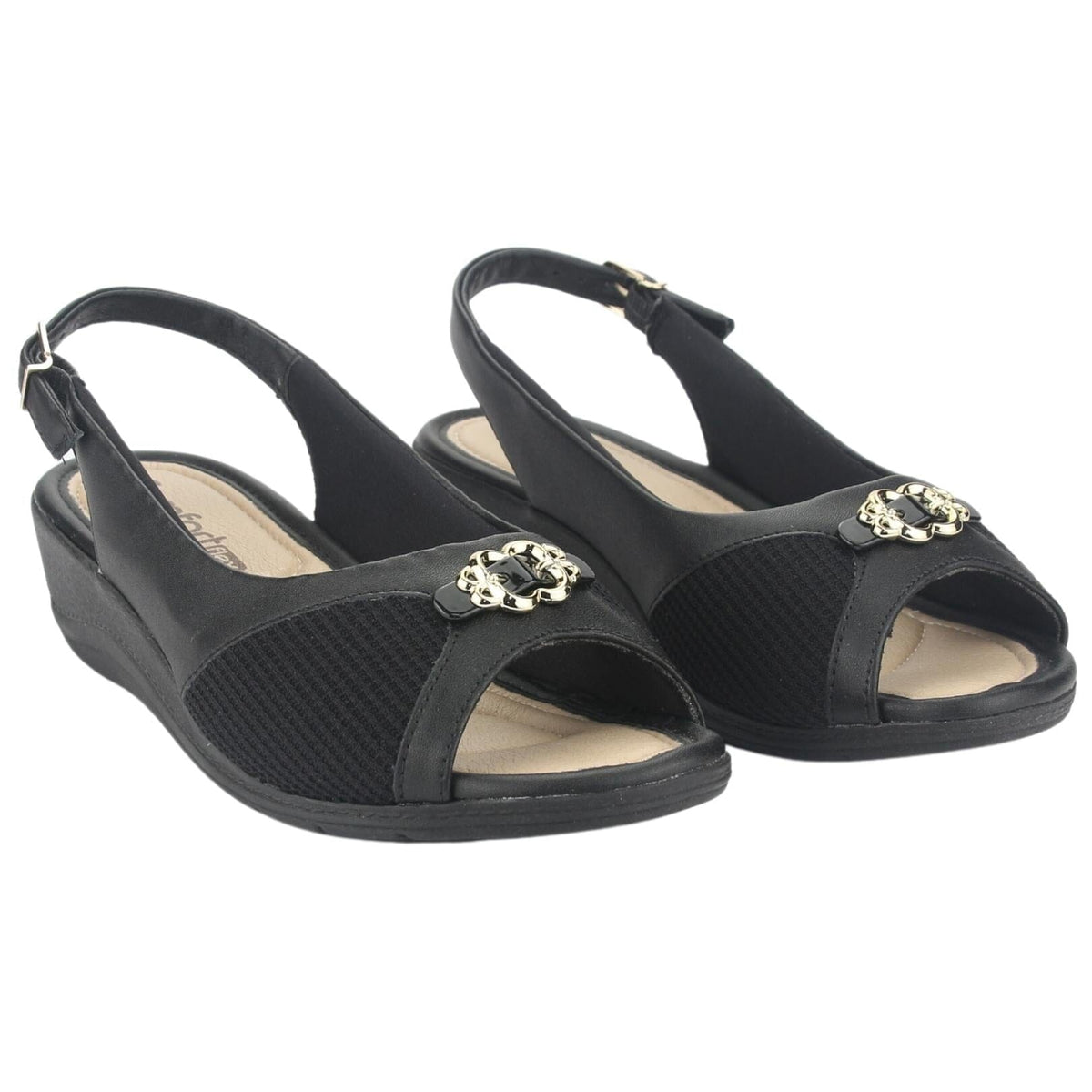 Sandalia Comfortflex Mujer 2396452 Negro Casual Sandalias Planas Comfortflex 