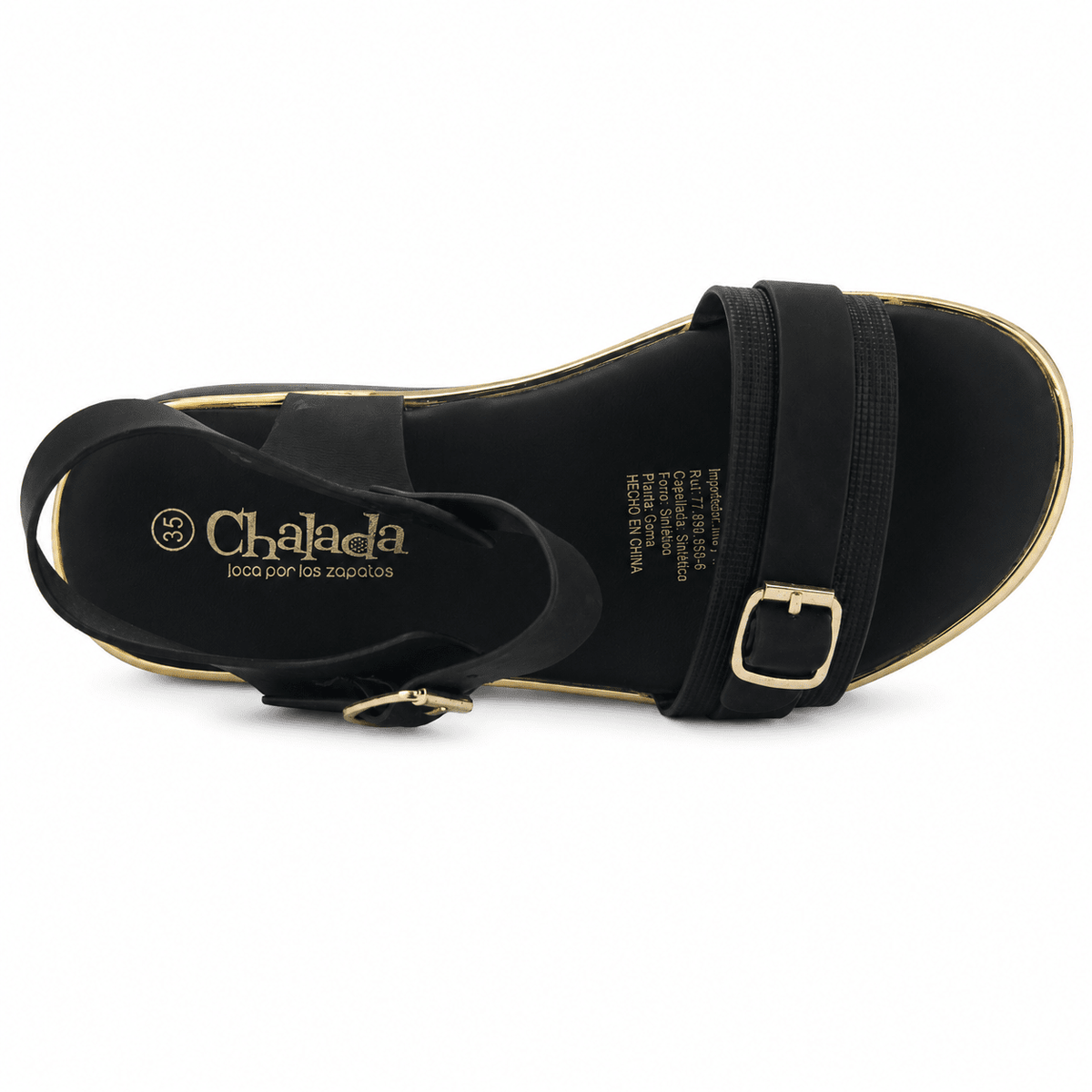 Sandalia Negro Mujer Casual Chalada Tota Sandalias Chalada 