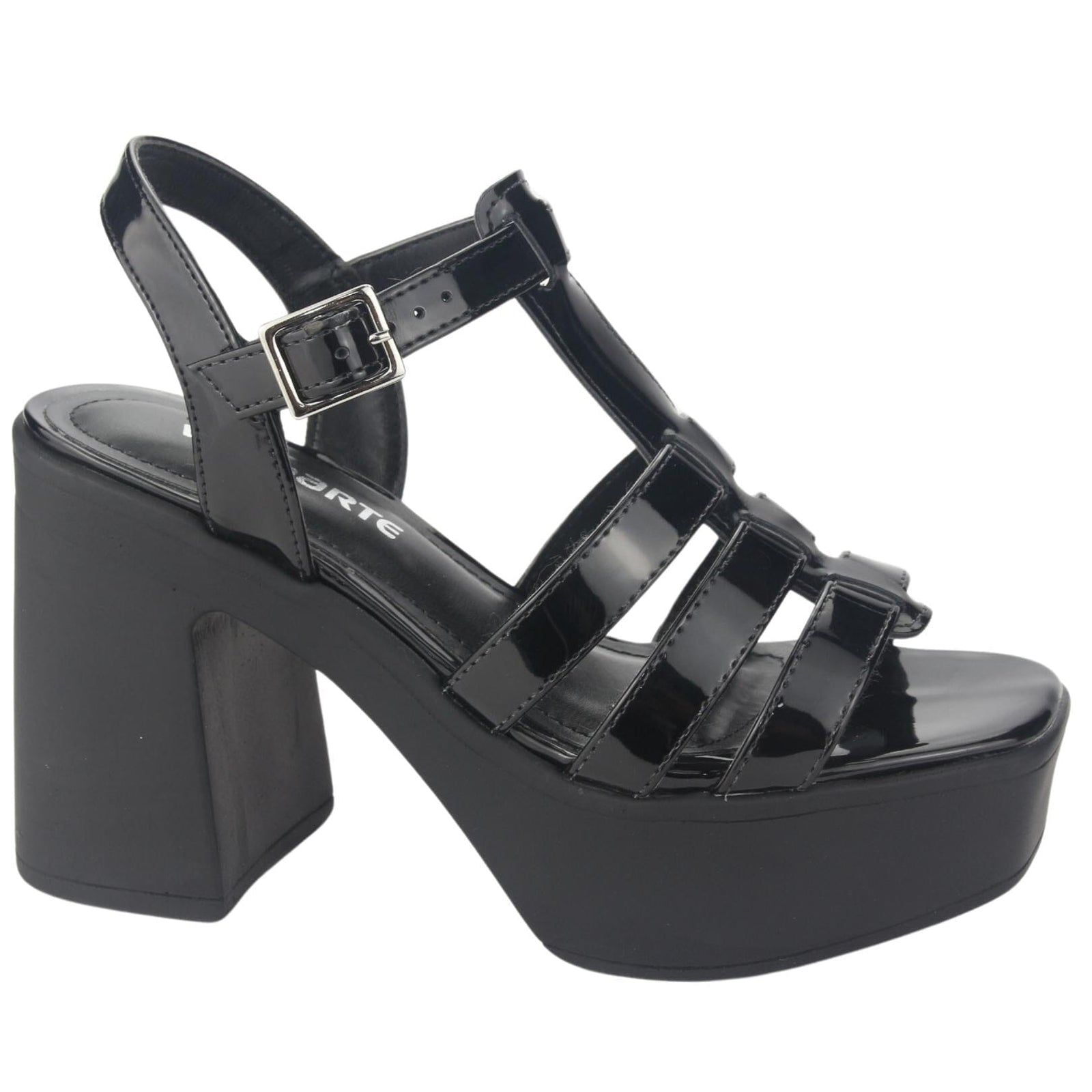 Sandalia Via Marte Mujer 23-11104 V Preto Casual Sandalias Plataforma Via Marte 