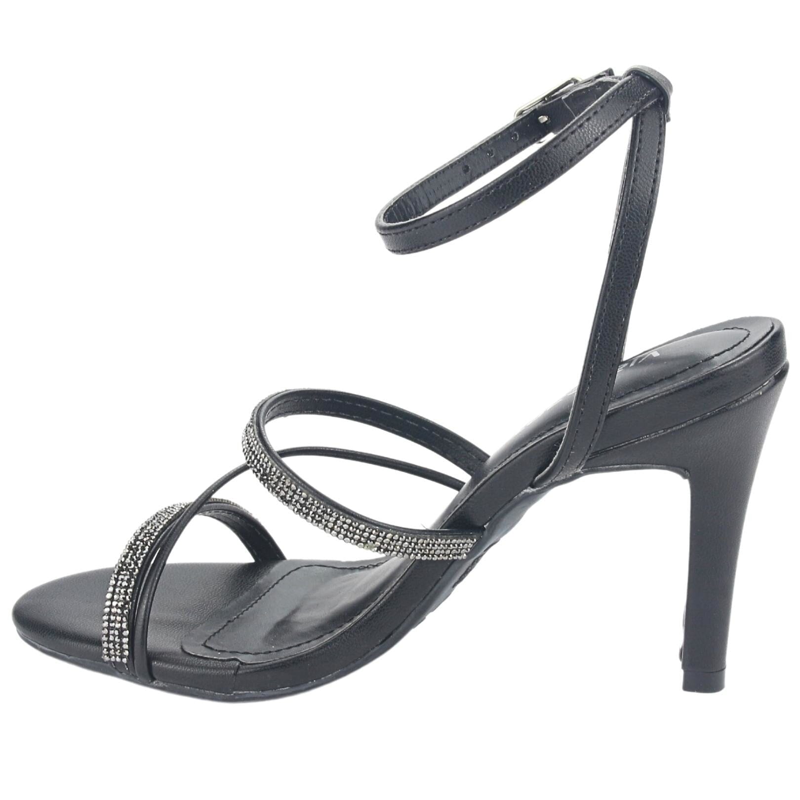 Sandalia Via Marte Mujer 23-17704 Preto Casual Sandalias Taco Via Marte 