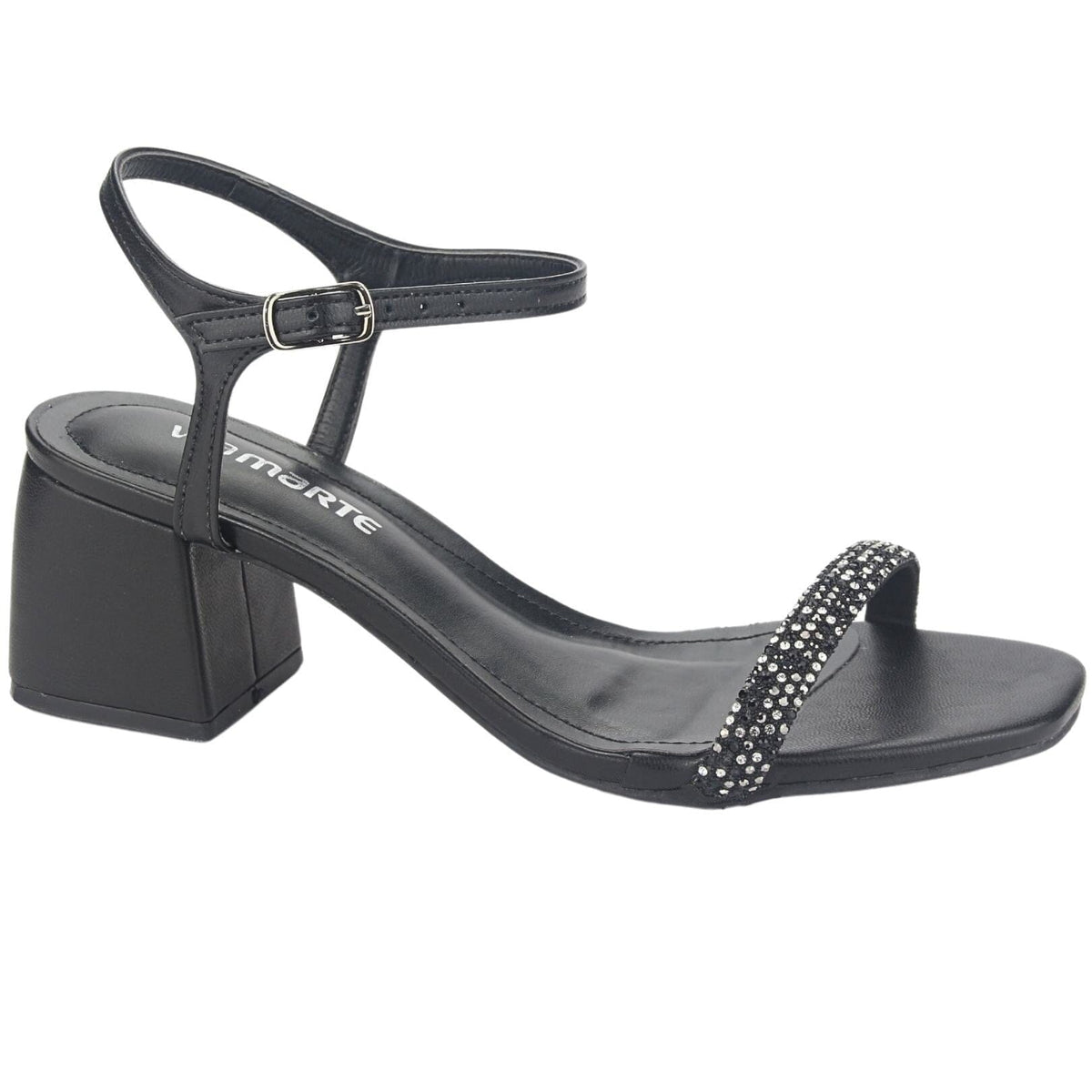 Sandalia Via Marte Mujer 23-9707 Preto Casual Sandalias Taco Via Marte 