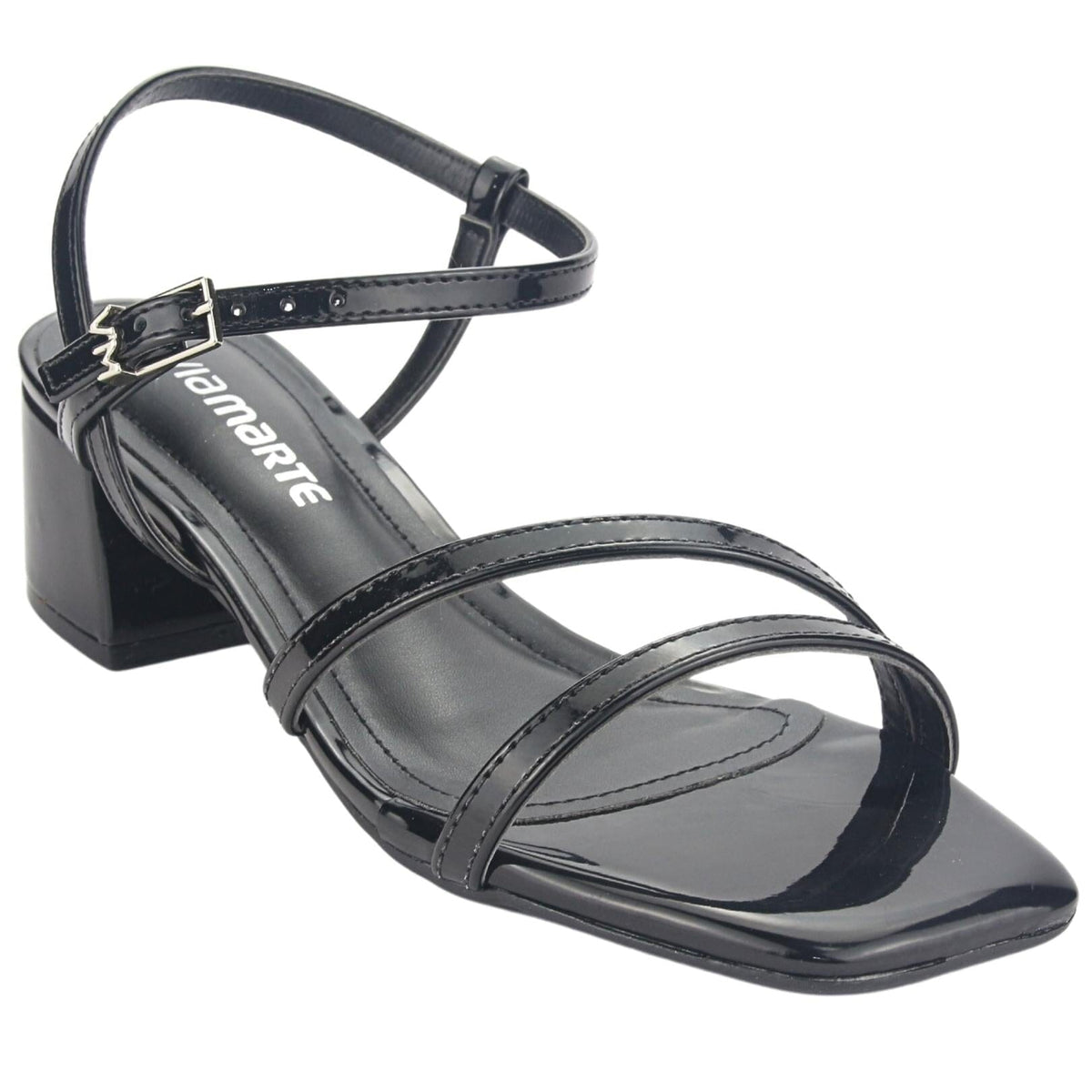 Sandalia Via Marte Mujer 23-9801 V Preto Casual Sandalias Taco Via Marte 