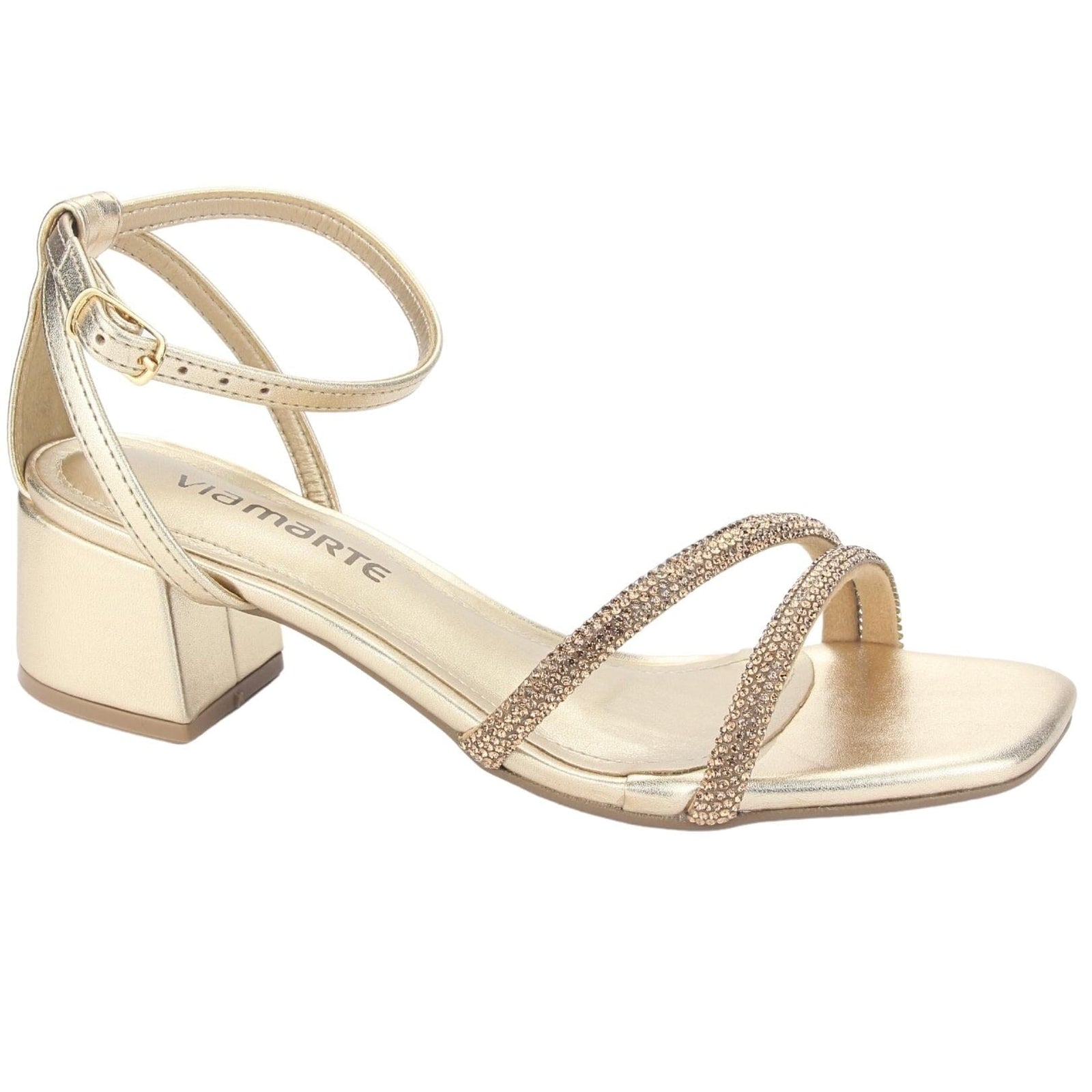 Sandalia Via Marte Mujer 23-9804 Gold Casual Sandalias Via Marte 