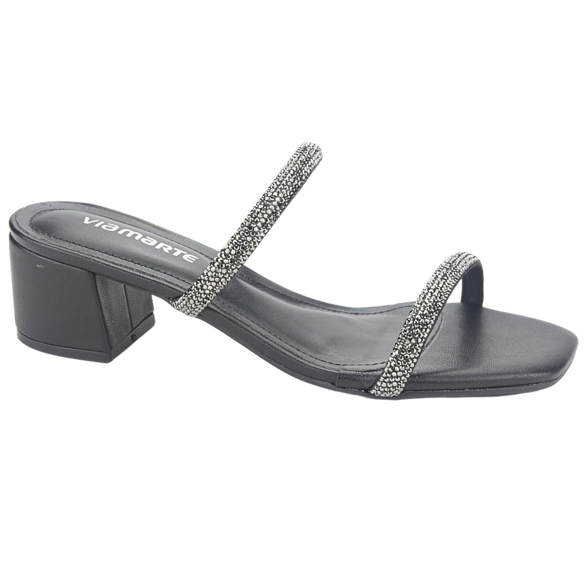 Sandalia Via Marte Mujer 23-9810 Preto Casual Sandalias Taco Via Marte 