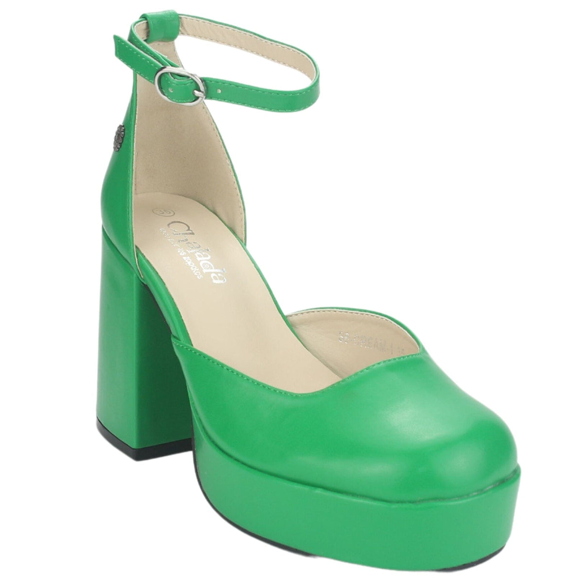 Zapato Chalada Mujer Dream-1 Verde Plataforma Zapatos Taco Chalada 