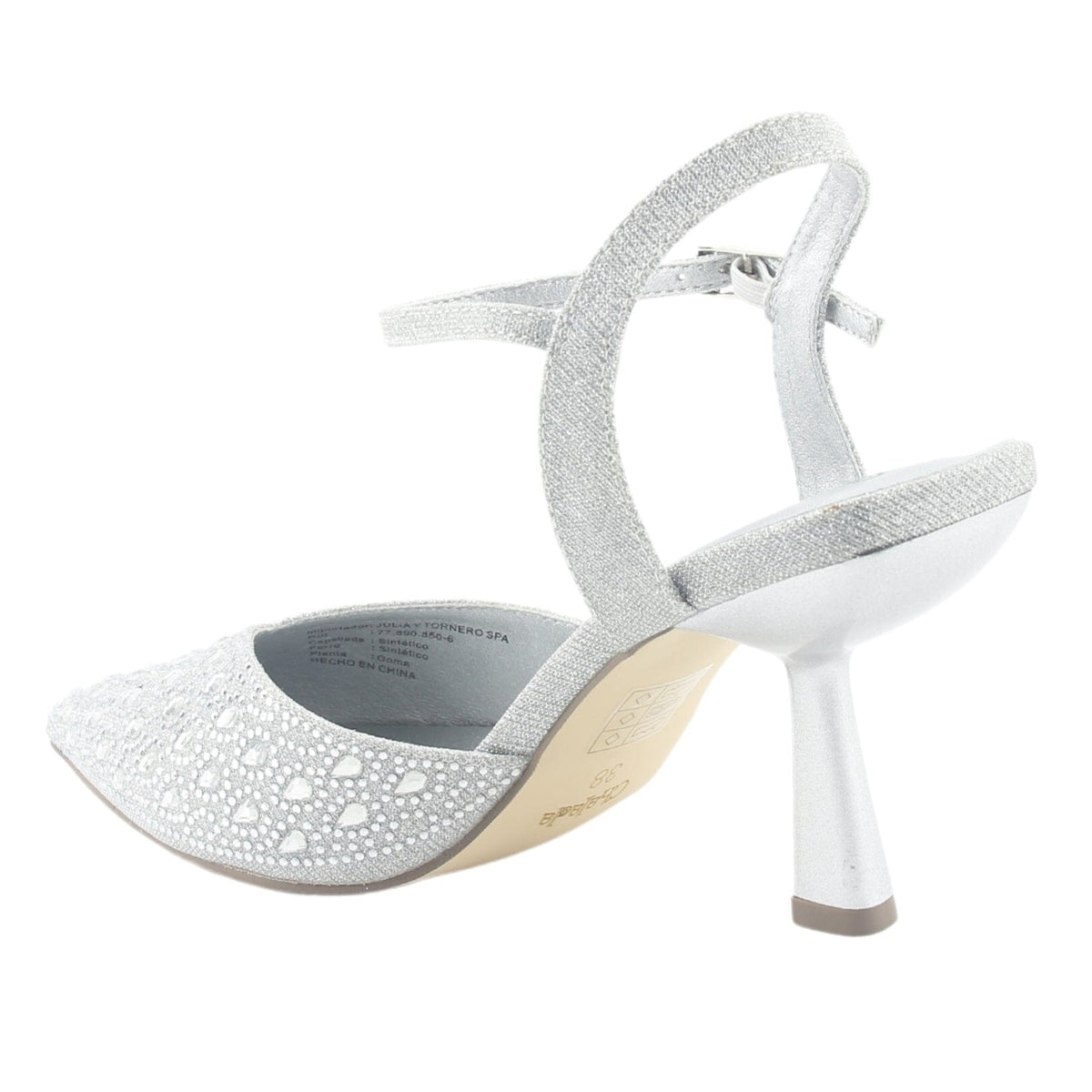 Zapato Chalada Mujer Rebi-1 Plateado Moda Zapatos Taco Chalada 