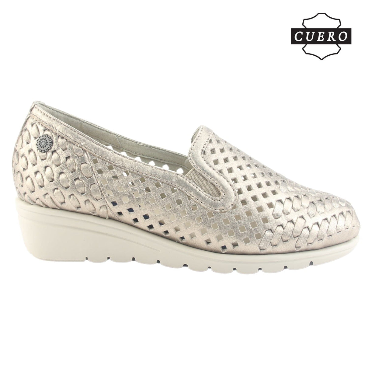Zapato de Cuero Chalada Mujer Crose-1 Dorado Casual Zapatos Planos Comfort Chalada 
