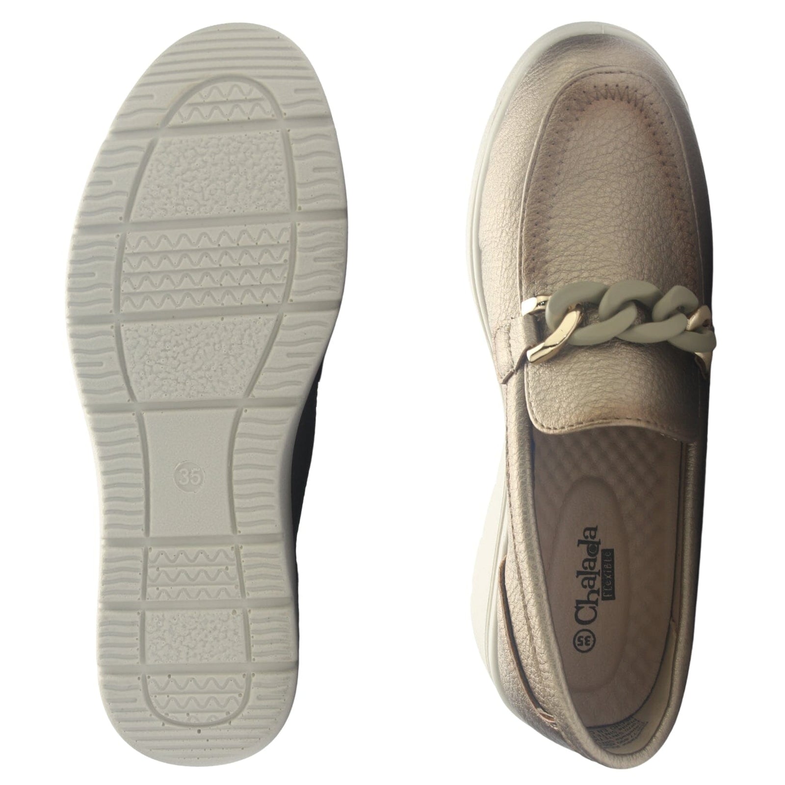 Zapato Mujer Chalada Deza-5 Dorado Casual Zapatos Planos Comfort Chalada 