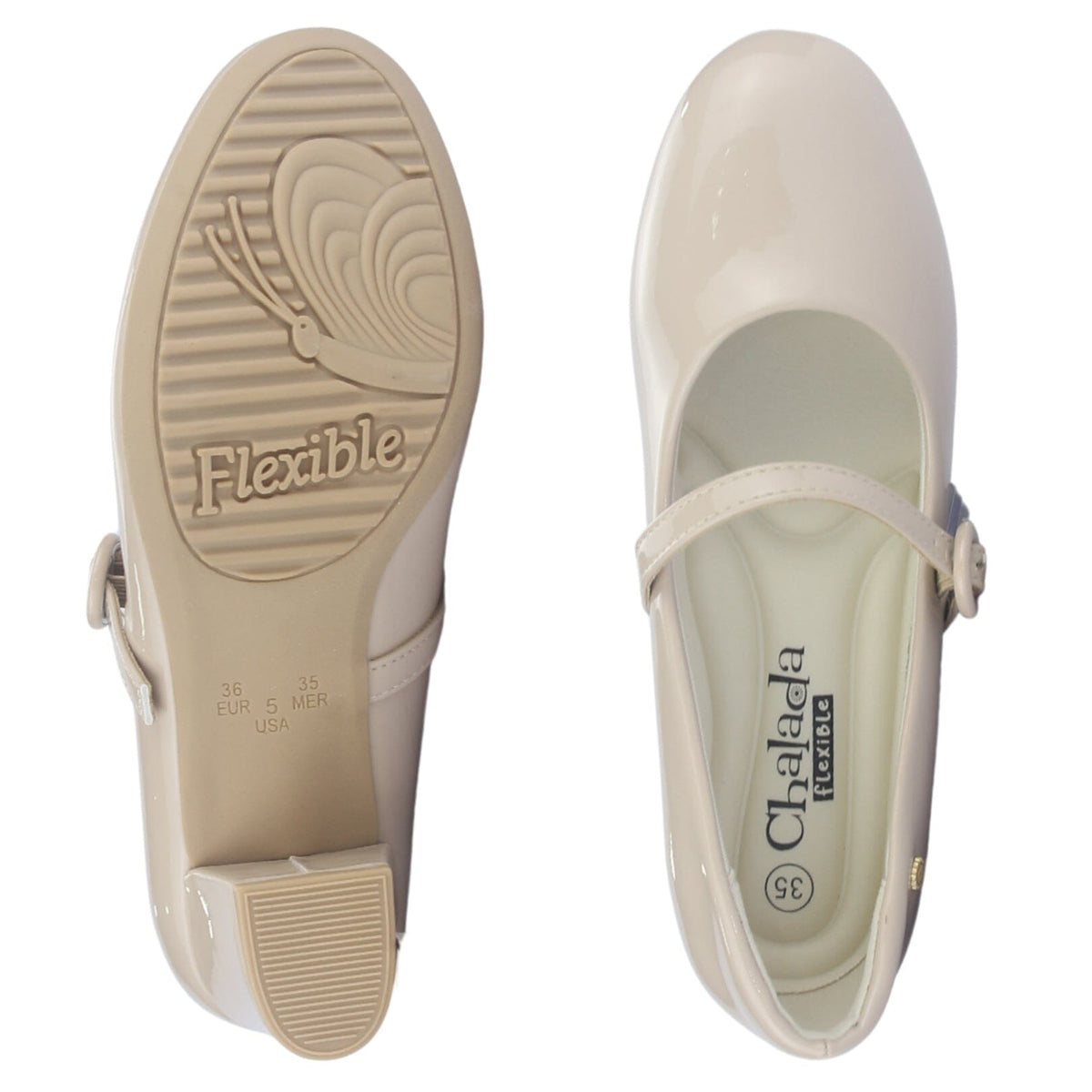 Zapato Mujer Chalada Flexi-51 Nude Casual Tacones Bajos Chalada 