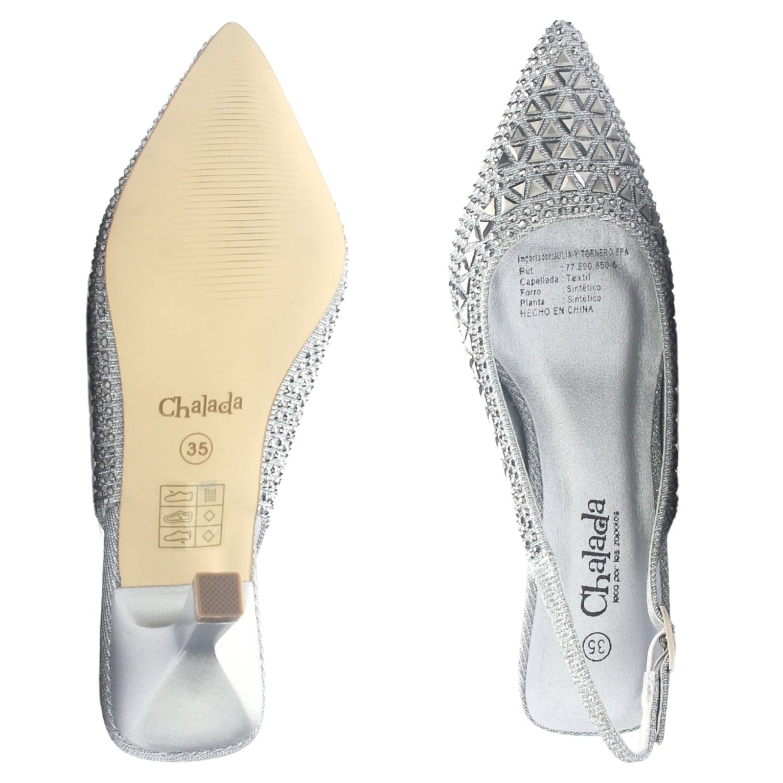 Zapato Mujer Chalada Hot-70 Plateado oscuro Casual Tacones Altos Chalada 