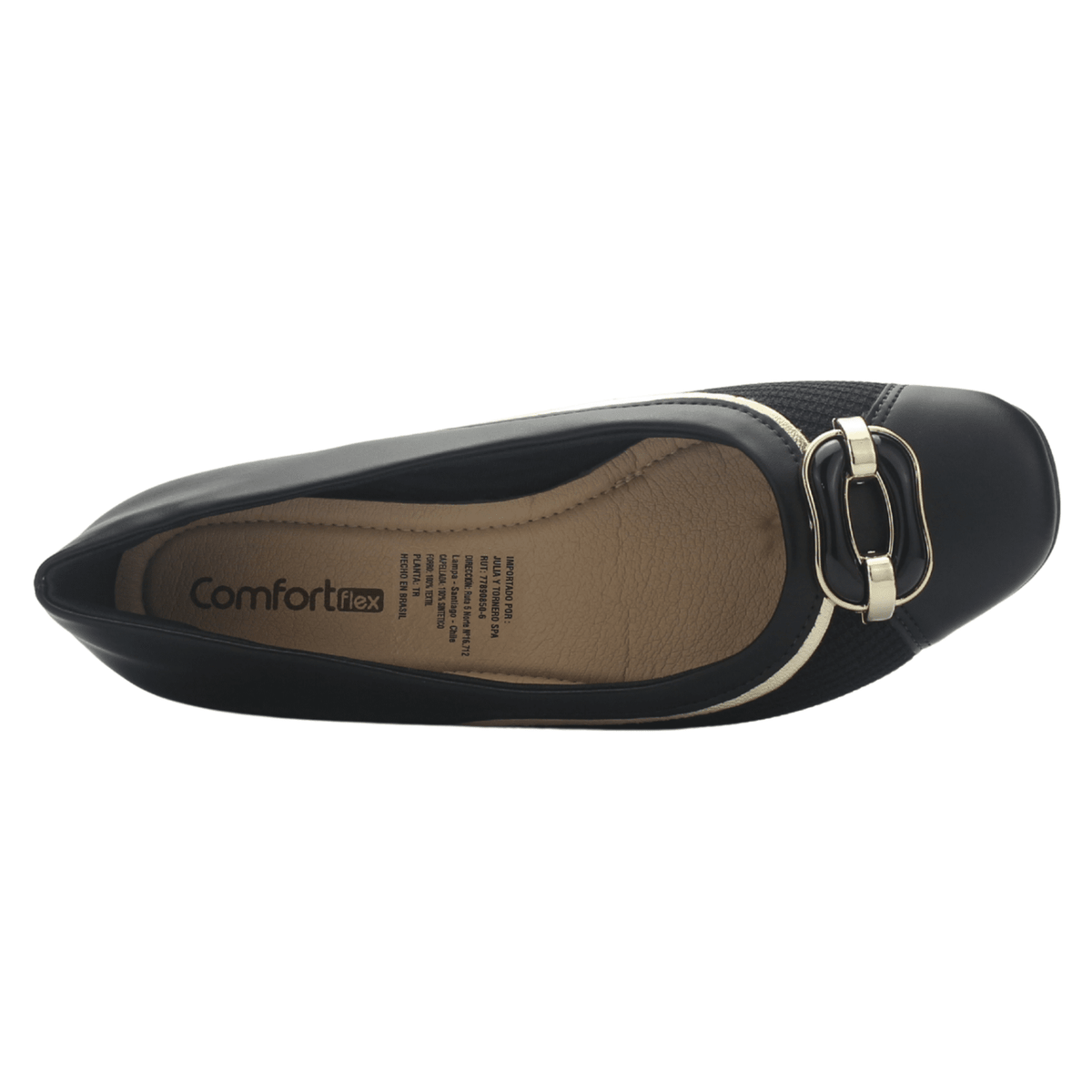 Zapato Negro Mujer Comfortflex 2595404 Casual Tacones Bajos Comfortflex 