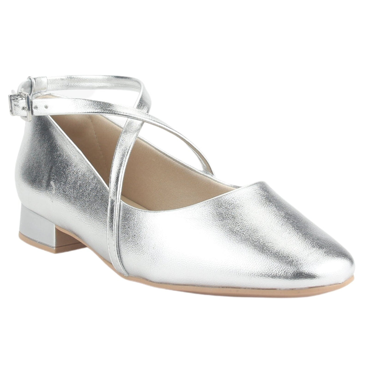 Zapato Ramarim Mujer 2415102 Plateado Casual Tacones Bajos Ramarim 