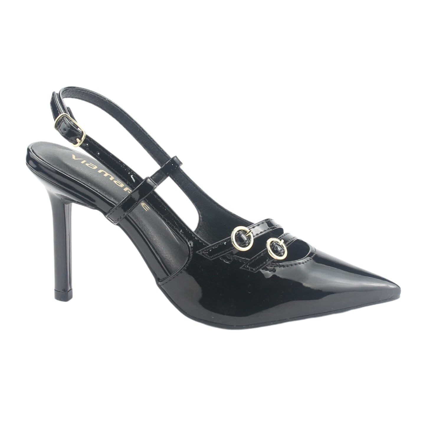 Zapato Via Marte Mujer 044-007-01 Negro Casual Tacones Altos Via Marte 
