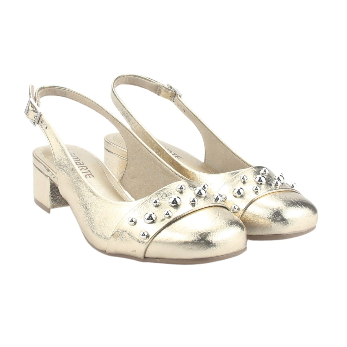 Zapato Via Marte Mujer 070-008-01 Dorado Casual Tacones Bajos Via Marte 