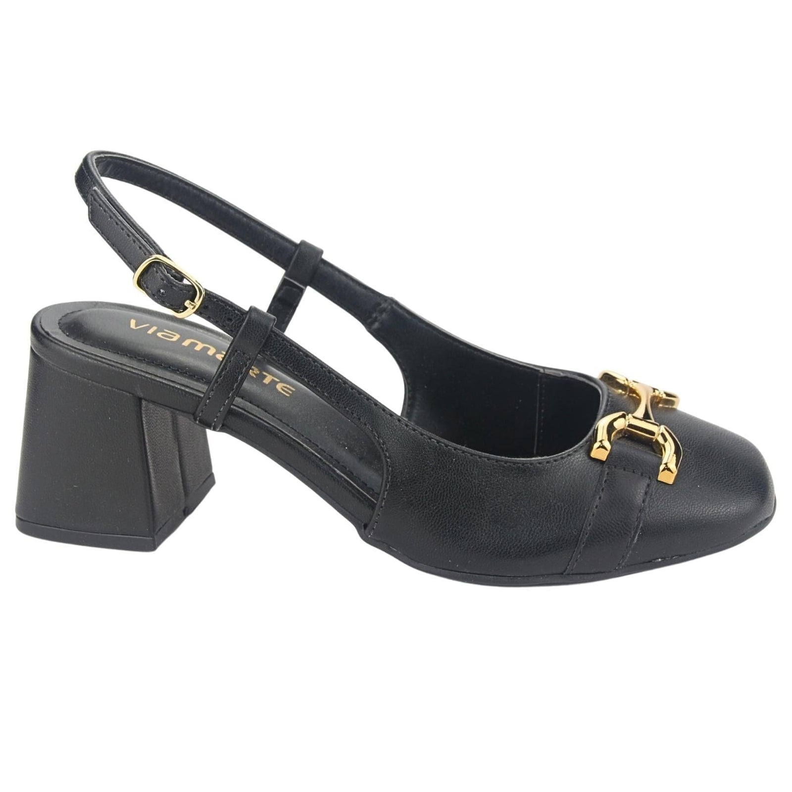 Zapato Via Marte Mujer 23-16805 N Preto Casual Zapatos Taco Via Marte 